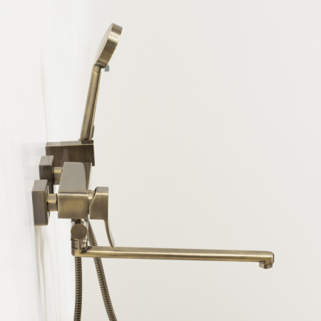 Смеситель для ванны WasserKRAFT Exter 1600 1602L настенный бронза