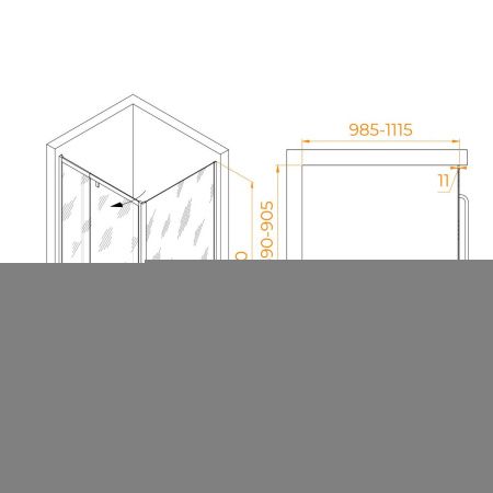 Душевой уголок RGW Passage 410844109-011 100х90 стекло прозрачное профиль хром без поддона