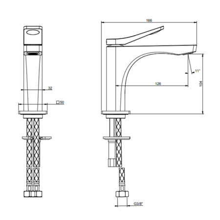 Смеситель Gessi Rilievo 59002#031 на раковину хром