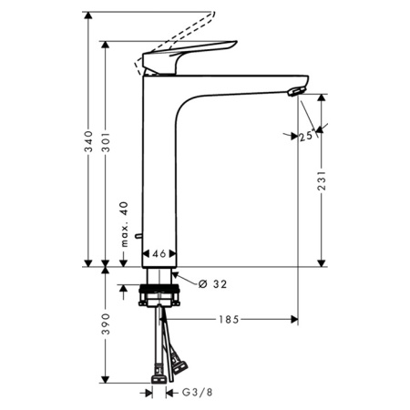 Смеситель Hansgrohe Logis E 71162000 на раковину хром