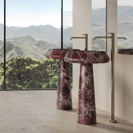 Раковина из искусственного камня Dea Design Marble DD1543 545 RL 50х50 напольная цвет коричневый без отверстий под смеситель