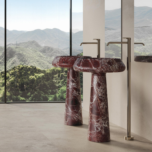 Раковина из искусственного камня Dea Design Marble DD1543 545 RL 50х50 напольная цвет коричневый без отверстий под смеситель - фото 2