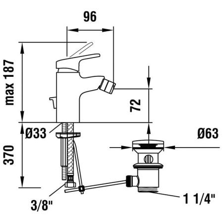 Смеситель Laufen Citypro HF500910100000 на биде хром