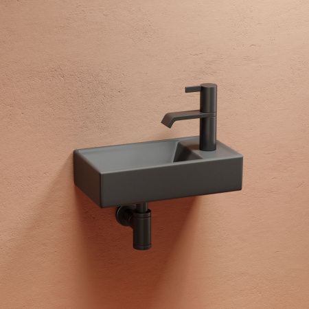 Раковина из сантехнического фарфора Ceramica Nova ELEMENT CN6051LMDH 40х20 подвесная цвет черный 1 отверстие под смеситель