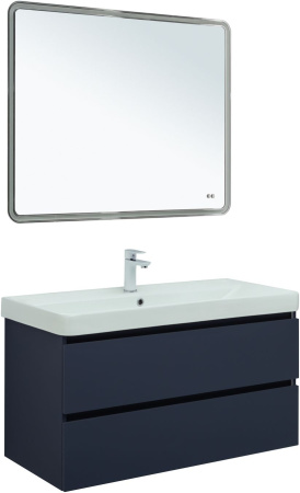 Тумба под раковину Aquanet Вега 2.0 00337945 99х46х50 подвесная цвет синий