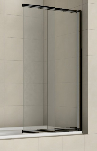 Душевая шторка на ванну Azario Merrit AZ-NF6122 1000 BLACK 100x140 стекло прозрачное профиль черный - фото 2