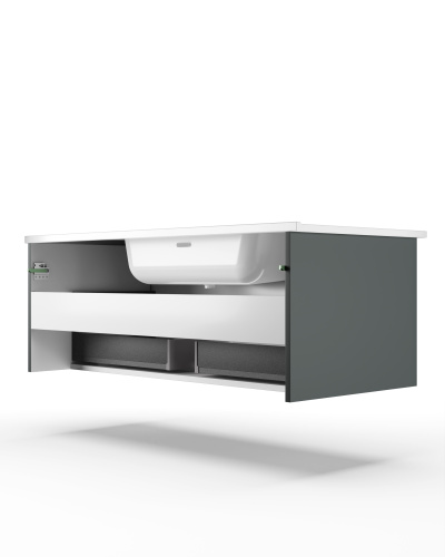 Тумба под раковину La Fenice Terra FNC-01-TER-G-100 100х46х36 подвесная цвет серый матовый - фото 2