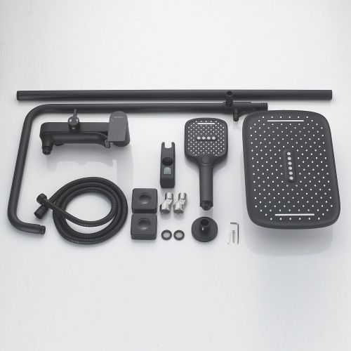 Душевая стойка Shevanik S4136H настенная цвет черный - фото 4