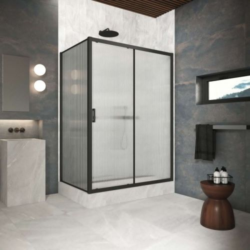 Душевой уголок Vegas-Glass ZP+ZPV Protec ZP+ZPV Protec h1900 180*100 02М Moru 180х100 стекло рифленое профиль черный без поддона