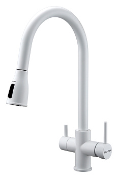 Смеситель для кухни Paulmark LANGE La214212-431 на раковину белый матовый без термостата