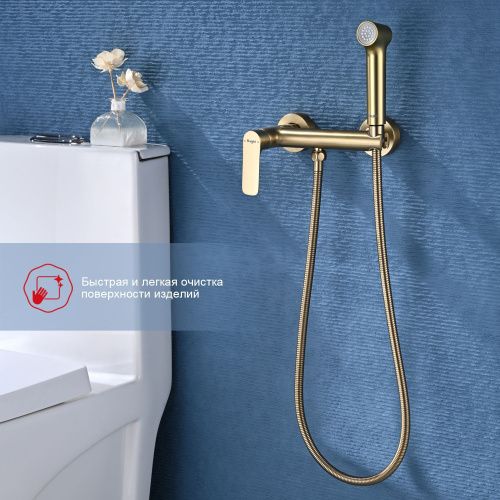 Гигиенический душ со смесителем Raglo R03.51.03 сатин золотой - фото 4