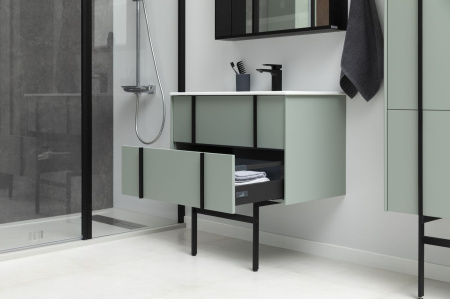 Тумба под раковину Allen Brau Reality 1.32007.CGM 100х46х50 подвесная цвет зеленый/серый