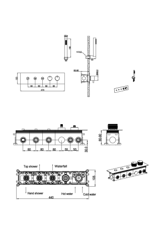 Смеситель для душа Boheme Fusion Termo 131-SYS-BRB встраиваемый в стену бронза с термостатом