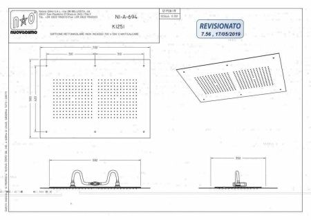 Верхний душ Graffio KI251/CR хром