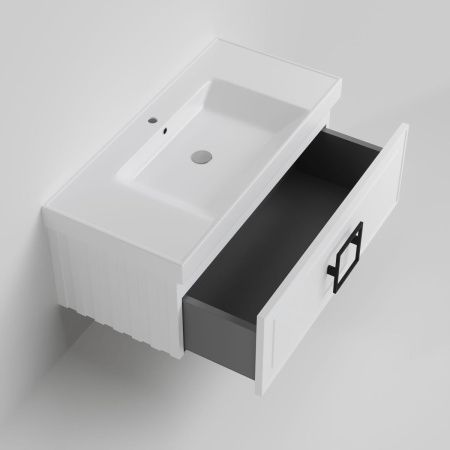 Тумба с раковиной La Fenice CUBO NFNC-01-CUB-B-100-3-100 100х50 подвесная цвет белый