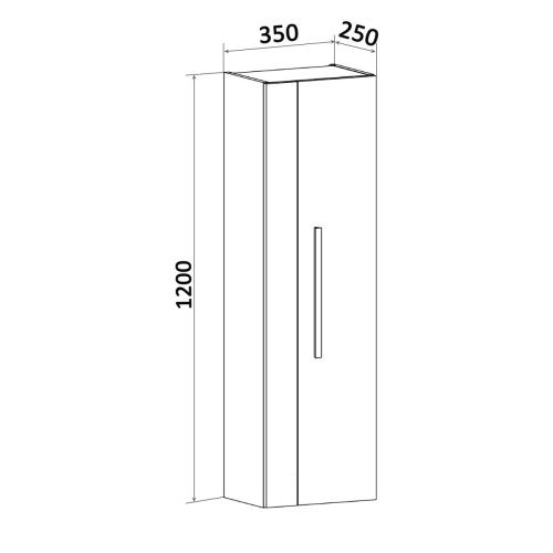 Шкаф-пенал RUNO ВУДЛАЙН 00-00001012 35х25х120 подвесной цвет белый - фото 5