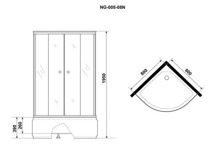 Душевой уголок Niagara Eco _0071422 90х90 стекло матовое профиль хром с поддоном