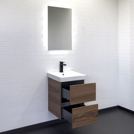 Тумба с раковиной Comforty Дартфорд 00-00013694CF 50х50 подвесная цвет коричневый