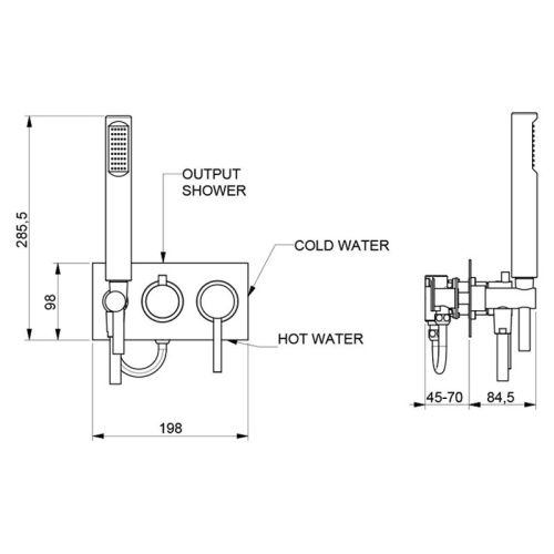 Смеситель для ванны и душа Webert Elio EL860512560 встраиваемый в стену черный - фото 3