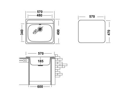 Кухонная мойка Ukinox Гранд GRP570.490 -GT8K 0C 50х55 цвет хром поверхность полированная