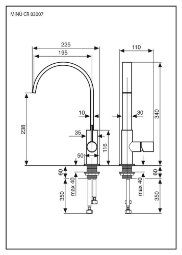 Смеситель для кухни Emmevi Minu 83007/CR на мойку хром - фото 2