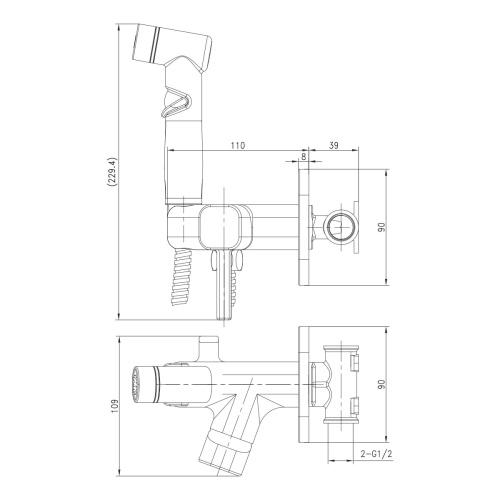 Гигиенический душ со смесителем LeMark Solo LM7165GM графит - фото 2