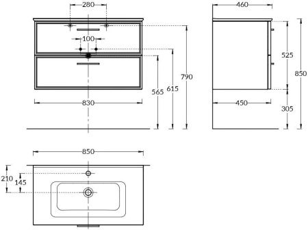 Тумба под раковину Kerama Marazzi GEOMETRICA PIA.CL.85\BLU.M 80х50 подвесная цвет синий
