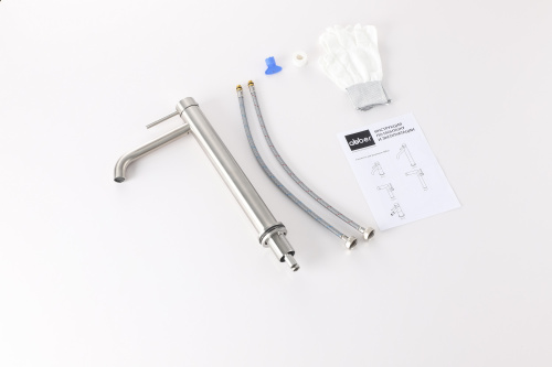 Смеситель Abber Wasser Kreis 316 AF8111BST-L на раковину сталь брашированная - фото 2