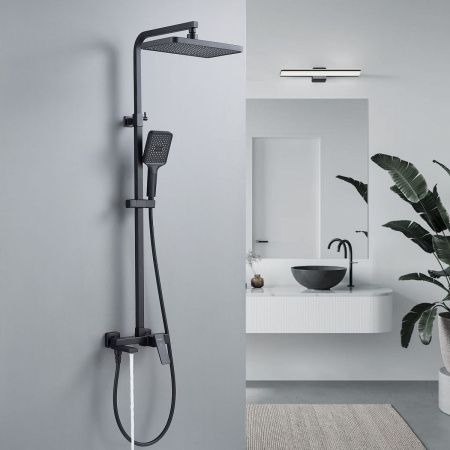 Душевая стойка Shevanik S4636H настенная цвет черный