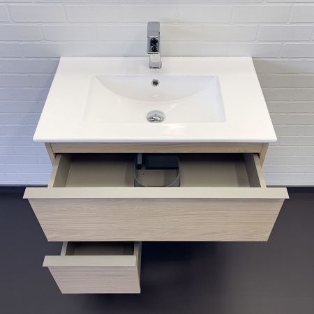 Тумба с раковиной Comforty Тургояк 00-00020597CF 80х50 подвесная цвет бежевый