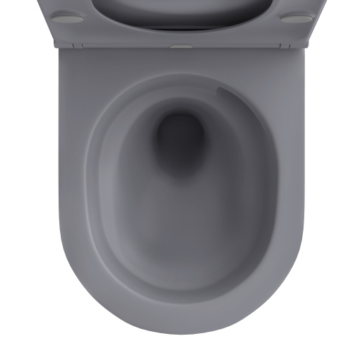 Унитаз подвесной Wellsee Chalice Perfection 182610001 серый матовый с сиденьем микролифт безободковый смыв торнадо - фото 3