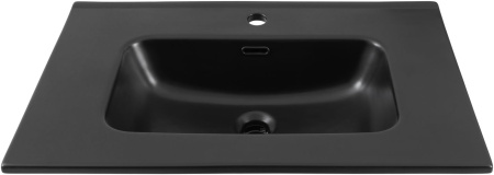 Раковина керамическая Aquanet Flat 00329254 71х47 полувстраиваемая цвет черный 1 отверстие под смеситель