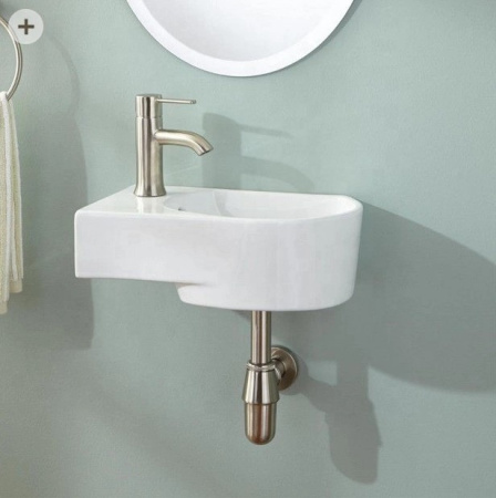 Раковина из санфаянса CeramaLux 9273R 41х27 подвесная цвет белый 1 отверстие под смеситель