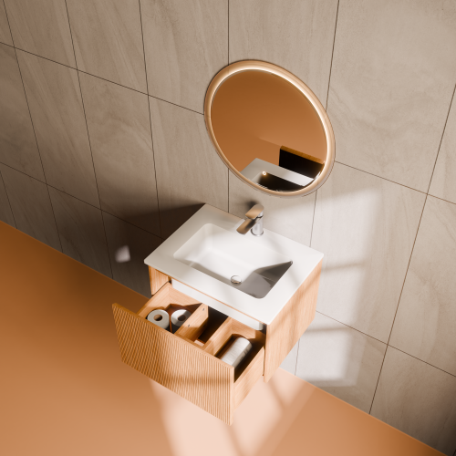 Тумба под раковину ArtDecco Elizabeth (Элизабет) AEL06W11S000 60x45x40 подвесная цвет белый дуб - фото 3