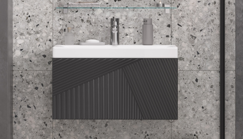 Тумба под раковину Velvex EDGE tp.EDG.9696.70.1Y графит 69х39х34 подвесная цвет графит - фото 2