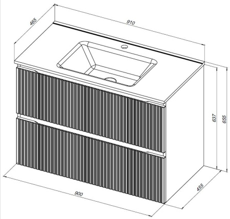 Тумба под раковину Aquanet Джейн (Flat) 00335435 90х46х64 подвесная цвет зеленый/серый