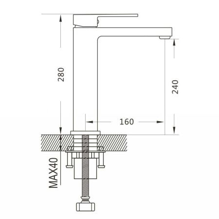 Смеситель для раковины Shevanik S9611T на столешницу оружейная сталь