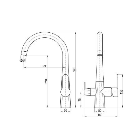 Смеситель для кухни RavSlezak Zambezi ZA018.5 на мойку хром