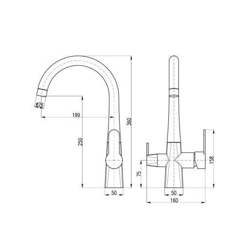 Смеситель для кухни RavSlezak Zambezi ZA018.5 на мойку хром - фото 2
