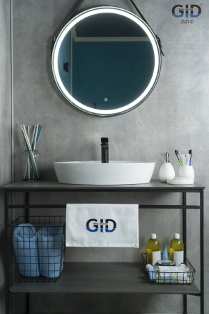 Раковина керамическая Gid Lago 51150 55х40 накладная цвет белый 1 отверстие под смеситель