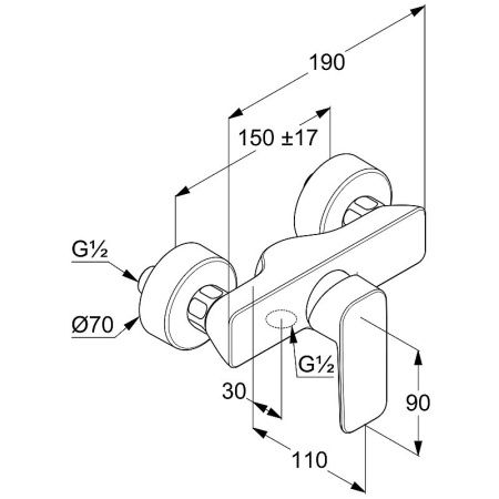 Смеситель Kludi Pure&Style 408413975 настенный черный