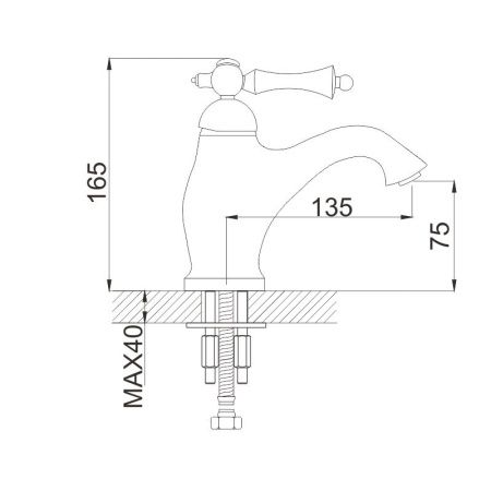 Смеситель Rose R0101Q на раковину бронза