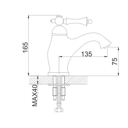 Смеситель Rose R0101Q на раковину бронза - фото 3