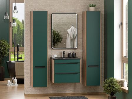 Тумба под раковину Brevita Greenwood GRE-09060-0802Я 60х50 подвесная цвет зеленый/коричневый