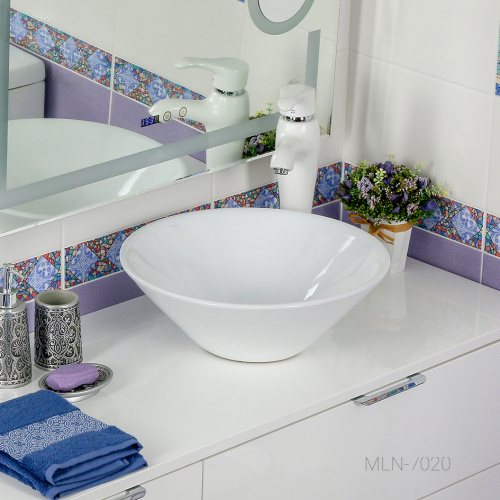 Раковина Melana 43 см 7020-805 накладная цвет белый - фото 4