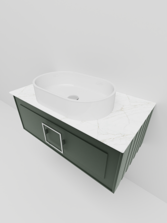 Тумба со столешницей La Fenice CUBO NFNC-01-CUB-G-90-3-GG 90х50 подвесная цвет синий/серый