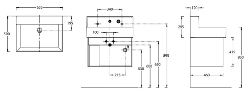 Тумба под раковину Kerama Marazzi TECNOLOGICA LOG.M.65\WHT 66х46х50 подвесная цвет белый - фото 2