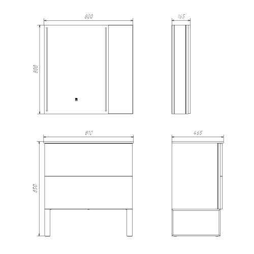Тумба с раковиной Comforty 00-00017176CF 81x46,5x85 - фото 2