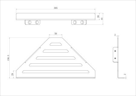 Полка в ванную комнату Wonzon & Woghand WW-6132-BG