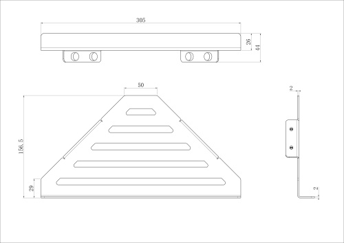 Полка в ванную комнату Wonzon & Woghand WW-6132-BGM - фото 2